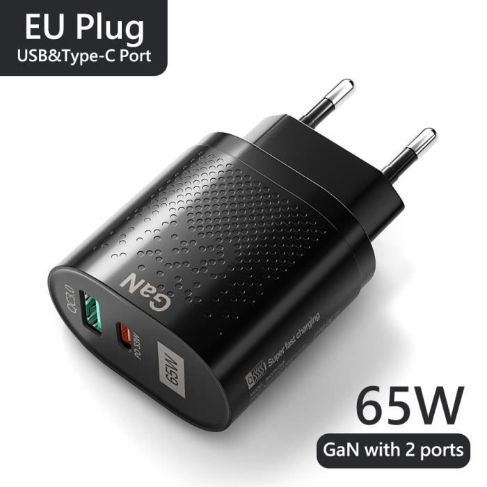 UE Noir Type-A--chargeur Gan 65W USB type-c PD 33W, charge rapide 3.0 4.0,  pour ordinateur portable Huawei Xi - Cdiscount Informatique