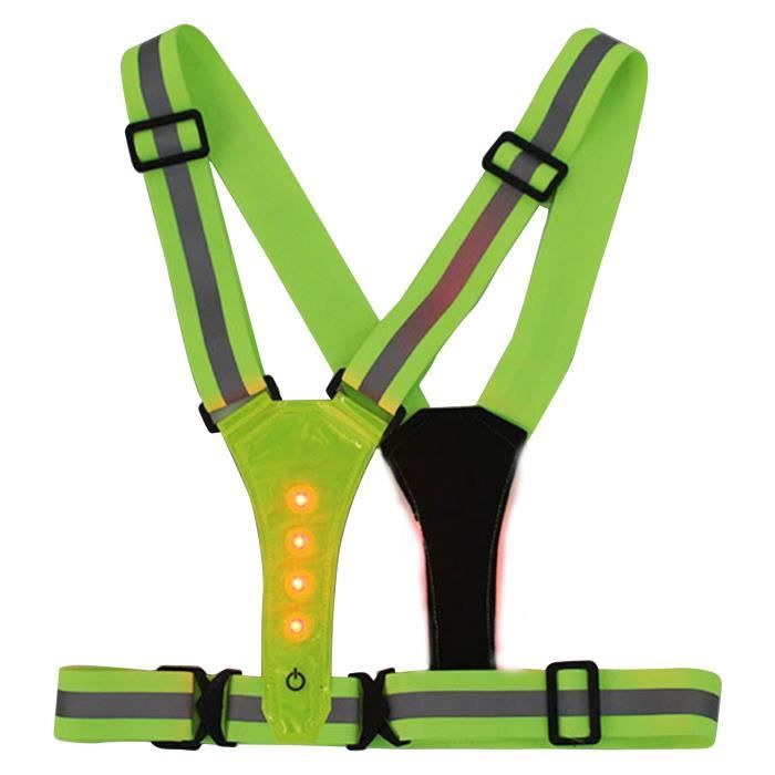 Gilet De Sécurité Réfléchissant SANTOO Visible 360° Réglable Course Vélo Moto Jogging