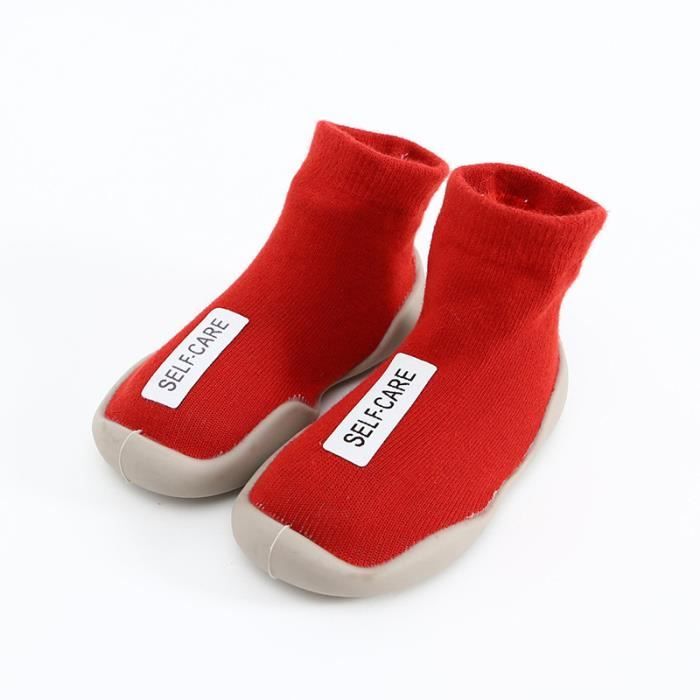Coloris 012 Rouge taille 2 4 ans Chaussures chaussettes en coton