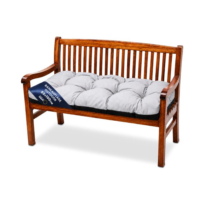 Coussin banquette de jardin 100x50 cm - coussins de banc canapé et pour palette impermeable oreiller exterieur au assise Gris Clair