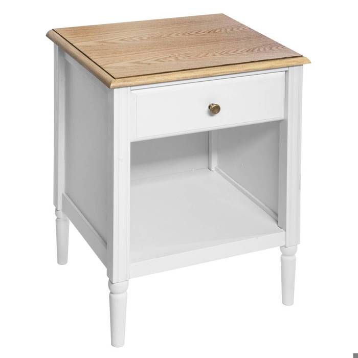 Table de chevet Solen bois blanc H61cm - Atmosphera Créateur dintérieur Table de chevet Solen bois blanc H61cm - Atmosphera Créateur dintérieur