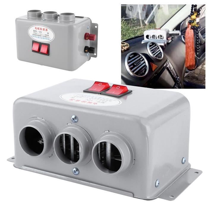 Chauffage Voiture 12V 600W 2 Bouches D'Aération - Dégivreur Pare-Brise Électrique Camion VR