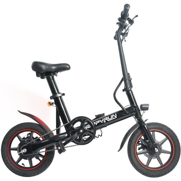 Vélo Électrique Happyrun HR-X40 Léger Moteur 350W Batterie 36V 6Ah Pneus Route 14'' Autonomie 25km Vitesse Max 25km/h