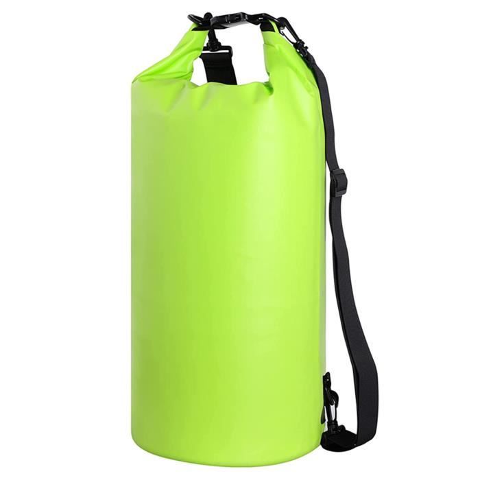 Sac étanche à lépaule - Pochette Étanche 20L - Vert - Pour Sports Aquatiques Camping Nautique
