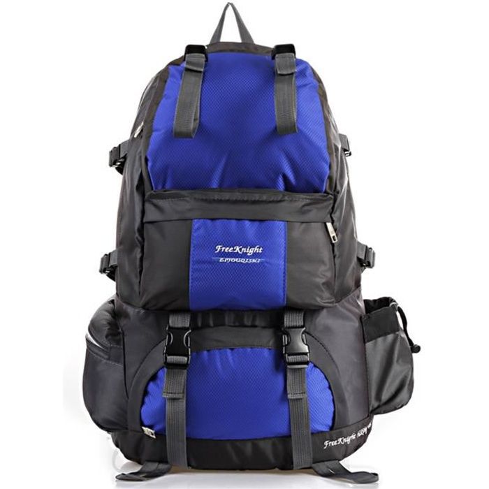 Sac à Dos Voyage 50L Sac à Dos Randonnée Imperméable Grande Capacité Sac à  Dos Ordinateur Portable Homme Femme pour Camping(Bleu) - Cdiscount Sport