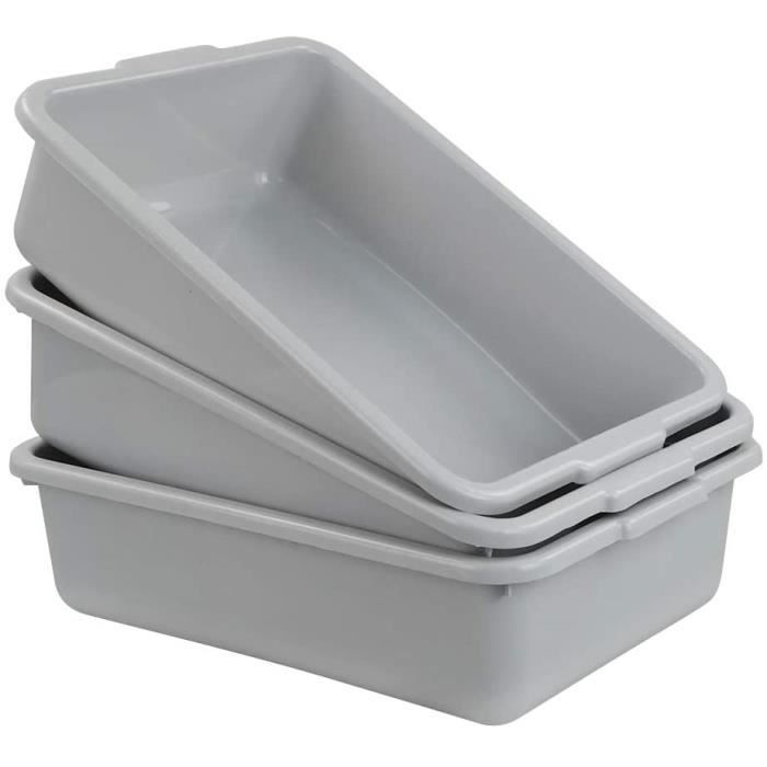 Cuvette Bassine Plastique Rectangulaire, Gris Clair, 3 Paquet A16 Cdiscount Au quotidien