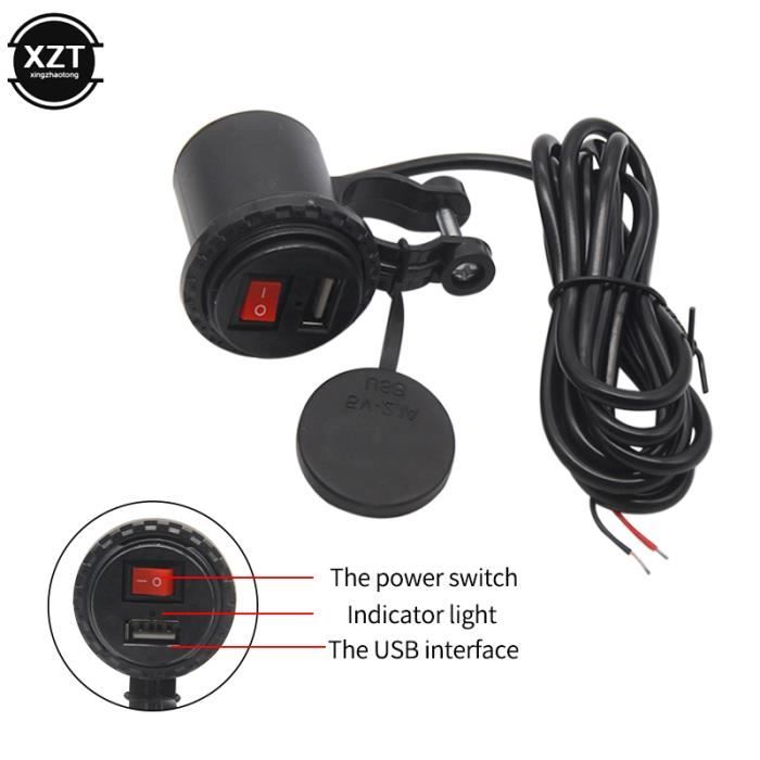 Chargeur étanche Prise DIN Moto – USB QC3.0 + Type-C PD 30W – 12V-24V – Pour Téléphone, GPS, Caméra – IP66