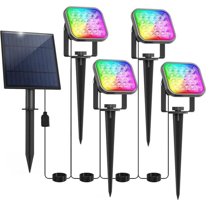 Spots Solaires Extérieur EVARY 6 Pack - RGB 8 Couleurs - IP67 Étanche - Pour Jardin, Allée