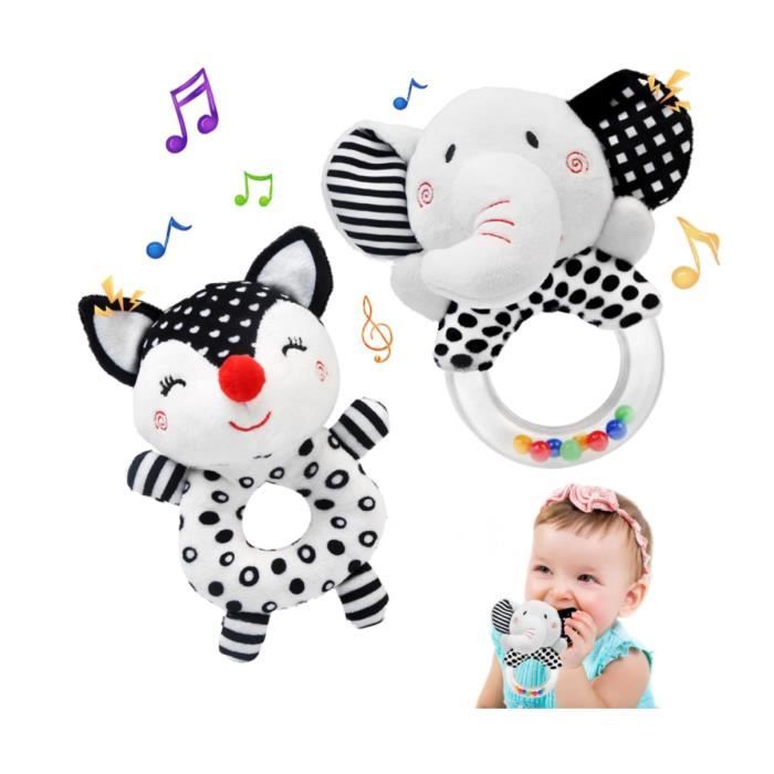 Jouet Bebe 0 3 6 Mois, Hochet Bebe 0-6 Mois, Peluche Doux avec Son Hochet,  Nouveau-Né Jouets Jouets Éducatifs Tôt pour 3 6 9 12 - Cdiscount Jeux -  Jouets