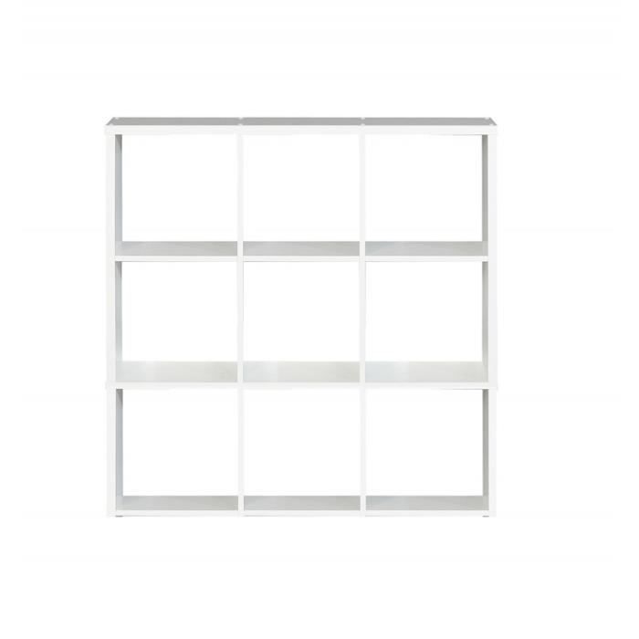 Étagère cube 9 casiers décor blanc - Classico Meubletmoi