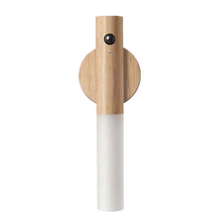 Veilleuse LED rechargeable avec détecteur de mouvement - COSYHOMES - Lampe murale en frêne