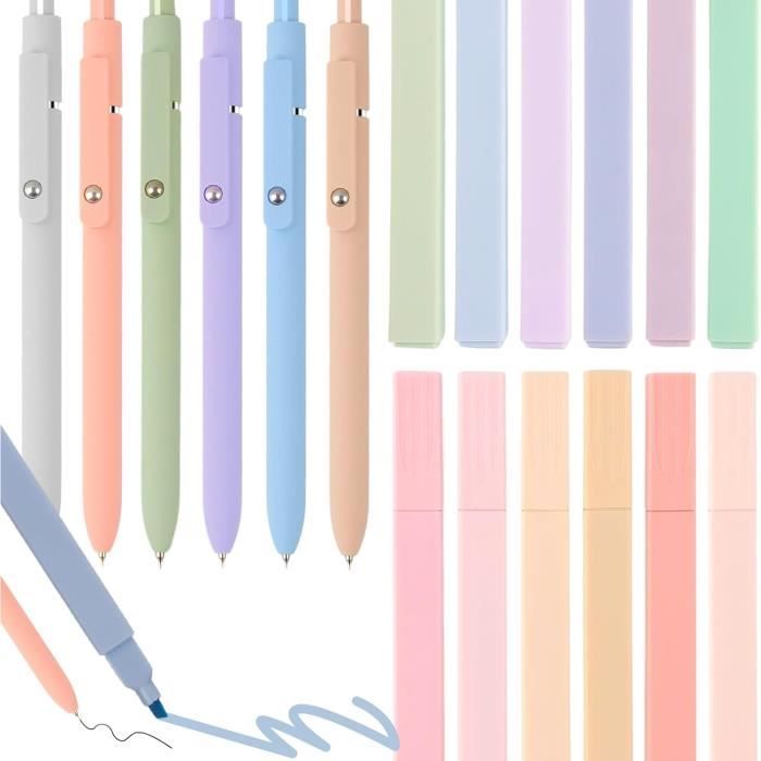R. Pen - Lot De 12 Surligneurs Esthétiques Sans Bavure, Surligneurs Orandi Color Bible Sans