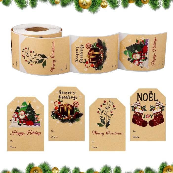 16 Feuilles Autocollant Décoratif De Noël De Cachetage De Cadeau