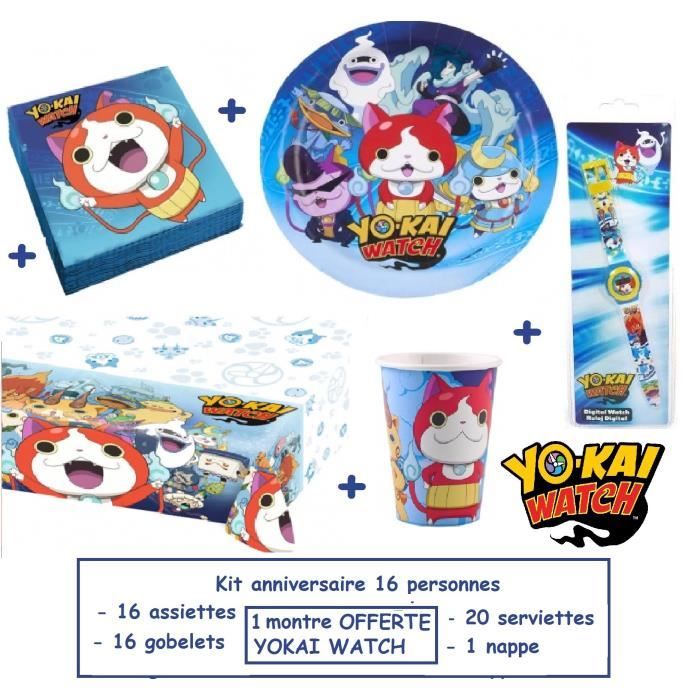 Kit Anniversaire De Fete Yo Kai Watch Pour 16 Personnes Cadeaux 1 Montre Yo Kai Watch Achat Vente Set Vaisselle Jetable Cdiscount