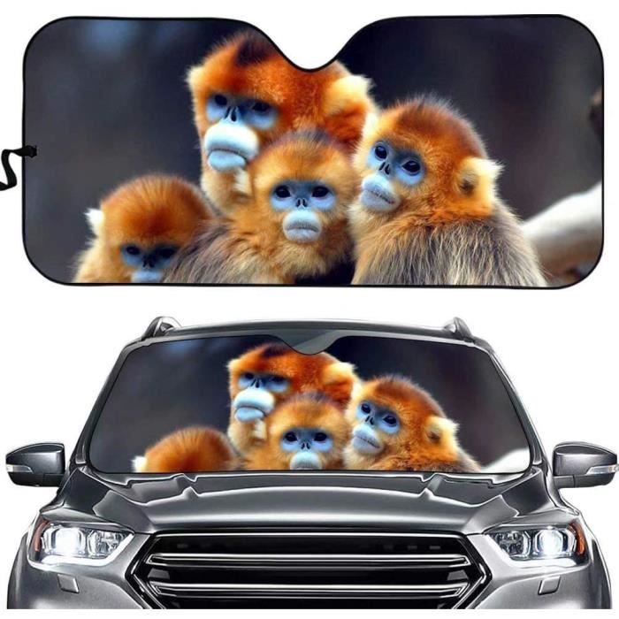 Pare-soleil Voiture Mignon 3D Animaux - Isolation Thermique, Pliable, 70 X 137 Cm (marron) - 8