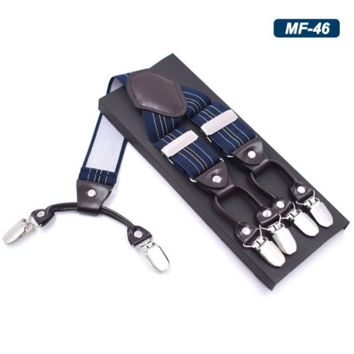 Bretelles Homme Élastique Y – 6 Clips Ajustables – Couleur Ivoire/Beige – Neuf Avec étiquette