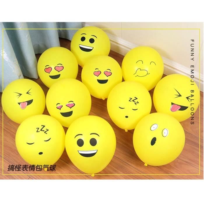 Ballon Smiley Jaune En Latex Pour Anniversaire 10 Pieces 12 Pouces Decoration Gonflable A L Air Pour Mariage 584c650 Cdiscount Maison