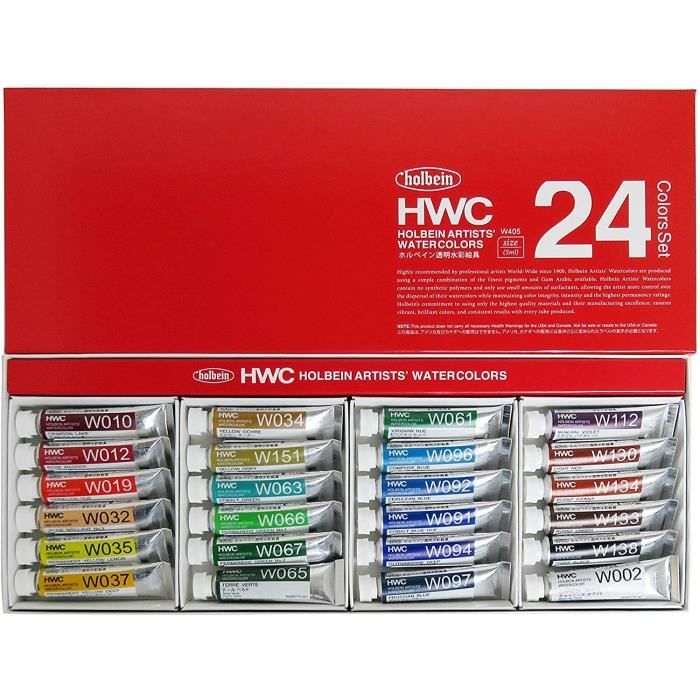 Holbein Aquarelle Set Boitier En Plastique 18 Demi Godets
