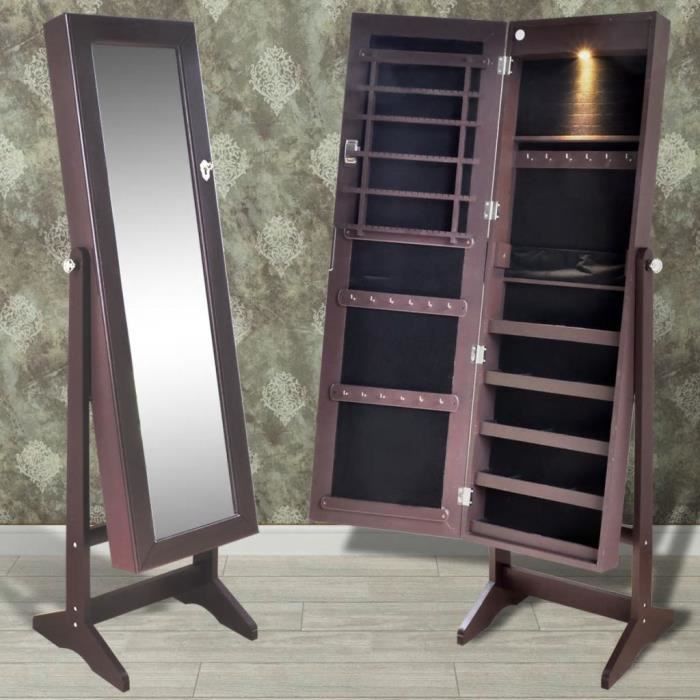 Armoire à bijoux Coffre à Bijoux Armoire de Rangement sur pied 46 x 37