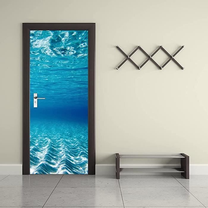 Sticker Porte 3D Workid Trompe-l'œil - 90x200cm Adhésif PVC | Déco Intérieur Bureau Salon