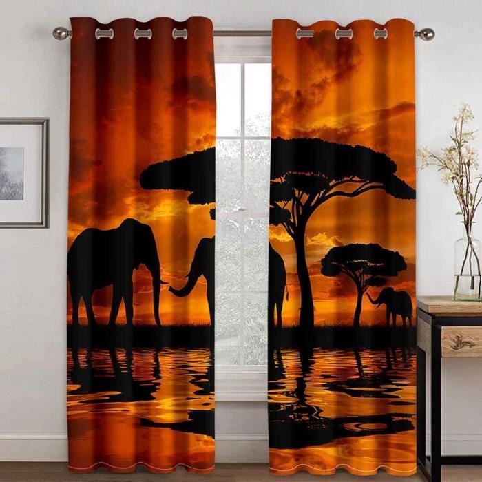 Rideaux Ophelia par Clarke & Clarke - Charbon de bois / ocre - Tissu : Wallpaper Direct