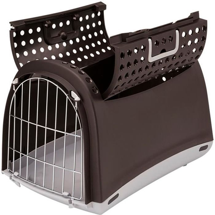 VADIGRAN Transport plastique Linus Cabrio - 50x32x34,5 cm - Noir - Pour chat