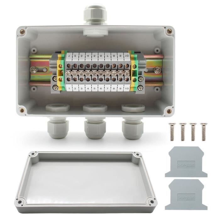 boîtes électriques Boîte de jonction étanche à leau et à la poussière boîtier dalimentation de sécurité pour boîte de jonction de puissance 200x120x55mm IP65 