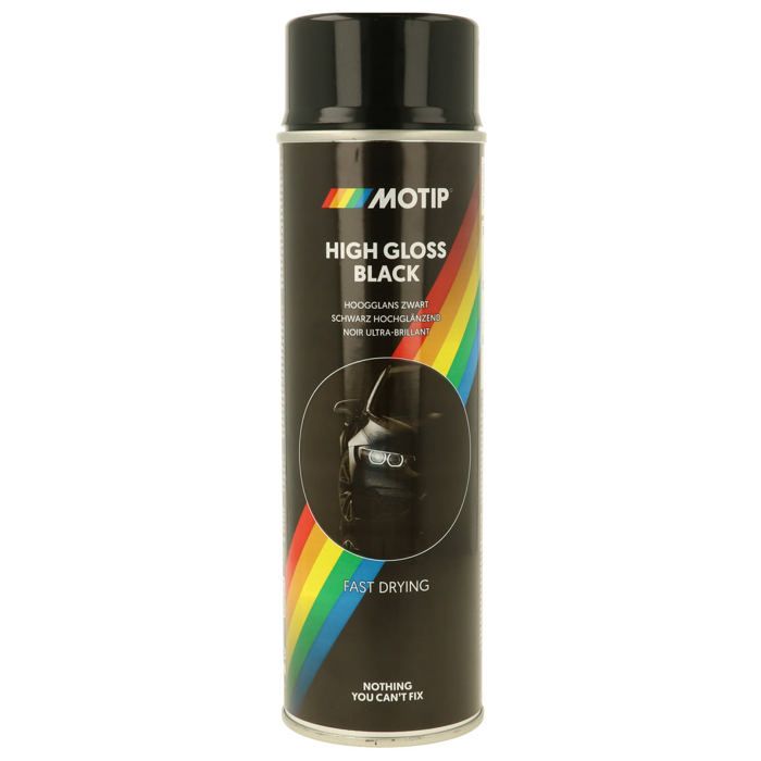 Lot De 6 Bombes De Peinture Auto Noir Brillant APP 500ml + 1 Poignée Aérosol