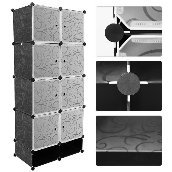 Meuble à chaussures en plastique - Larmoire et larmoire à chaussures combinées - Gris - Métal