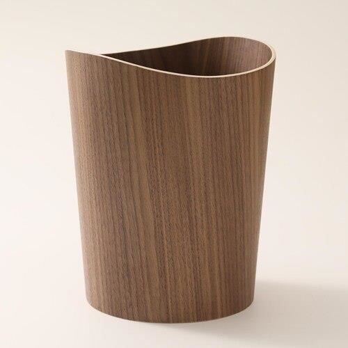 Poubelle Avec Couvercle Pivotant - Design Bois Rétro - Dimensions ~22x22x27cm - Pour Salle De Bain, Bureau, Chambre, Cuisine