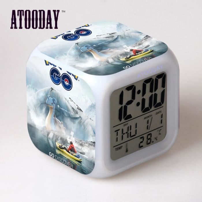 Horloge Montre Pokemon Go Reveil Led Lumiere En Plastique 7 Couleurs Changeantes Montre De Bureau Reveil En Type Alarm Clock B Cdiscount Maison