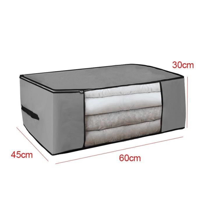 Relaxdays Lot De 2 Housses De Rangement Vêtements - 20x40x30 Cm Grises Avec Fenêtre Transparente