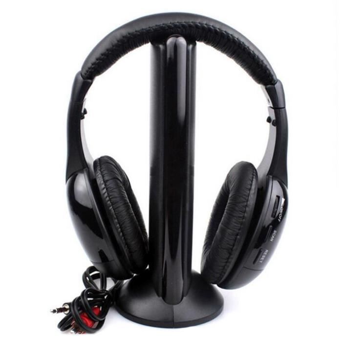 Doubles Casques sans Fil pour Télévision avec émetteur Support de