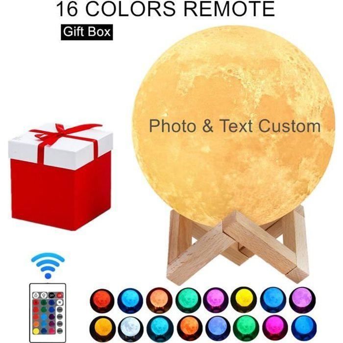 Q&K Lampe De Lune 3D Personnalisée Avec Photo Et Texte, 16