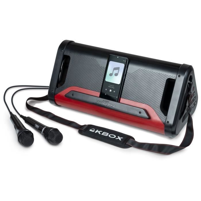 BIGBEN PARTYBTIPKBOX Enceinte Bluetooth Karaoké - 200W - Effets lumineux - 2 micro filaires avec eff