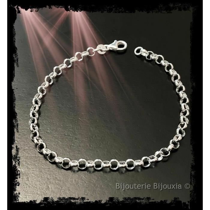 Bracelet En Argent Massif 925 Avec Maillons Cœurs - Bijou Femme NEUF Avec étiquettes, Marque Bijouxia