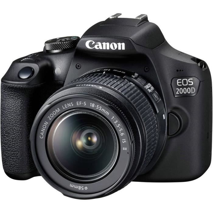 Canon EOS 2000D EF-S 18-55 IS II Kit Appareil photo reflex numérique avec EF-S 18-55 mm IS II 24.1 Mill. pixel noir vis