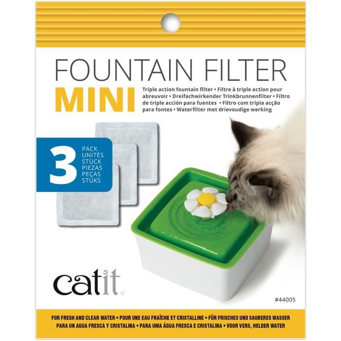 Filtre pour fontaine à eau pour chat à fleur mini - CATIT - Flower mini - Double action - 3 pièces Filtre pour fontaine à eau pour chat à fleur mini - CATIT - Flower mini - Double action - 3 pièces