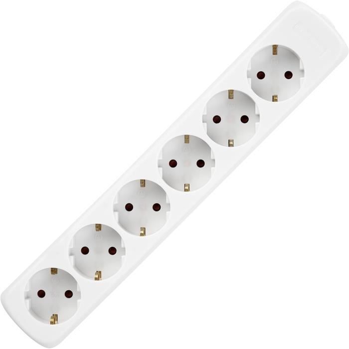 0512393555 Multiprise Multiprise Sans Câble 6 Prises Max. 3500 W Blanc ...