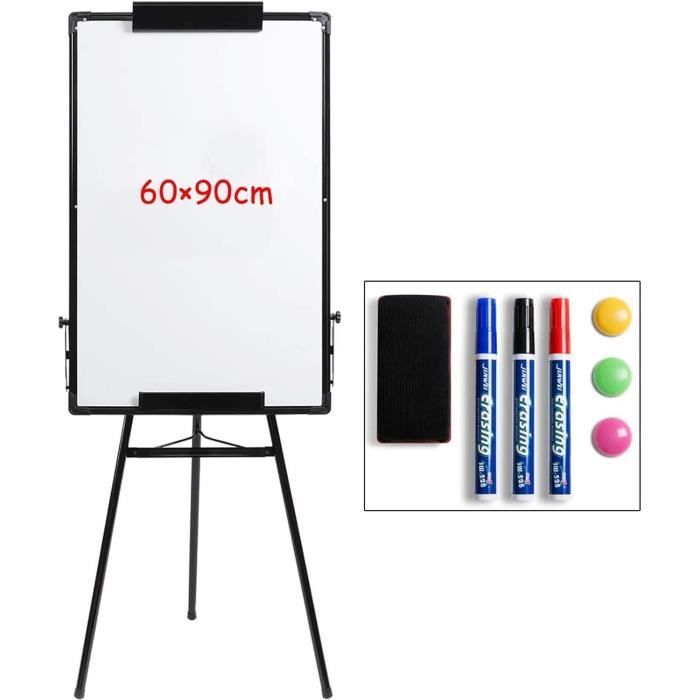 Tableau Blanc Sur Trépied Portable 70x100cm - Chevalet Mobile Magnétique Réglable