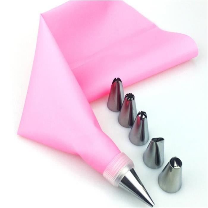 DUORUI - Kit Poche à Douille Avec Stylo Décorateur, 4 Buses, 4 Sacs, 2 Coupleurs - Pour Pâtisserie Et Décoration