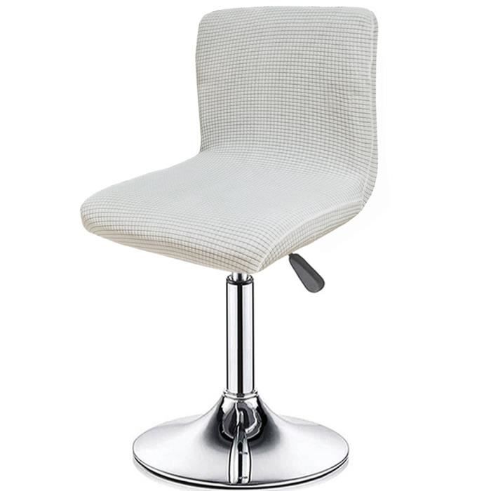 Lot de 4 Housse chaise de bar pivotante avec dossier extensible Housses de tabouret imperméable Blanc crème