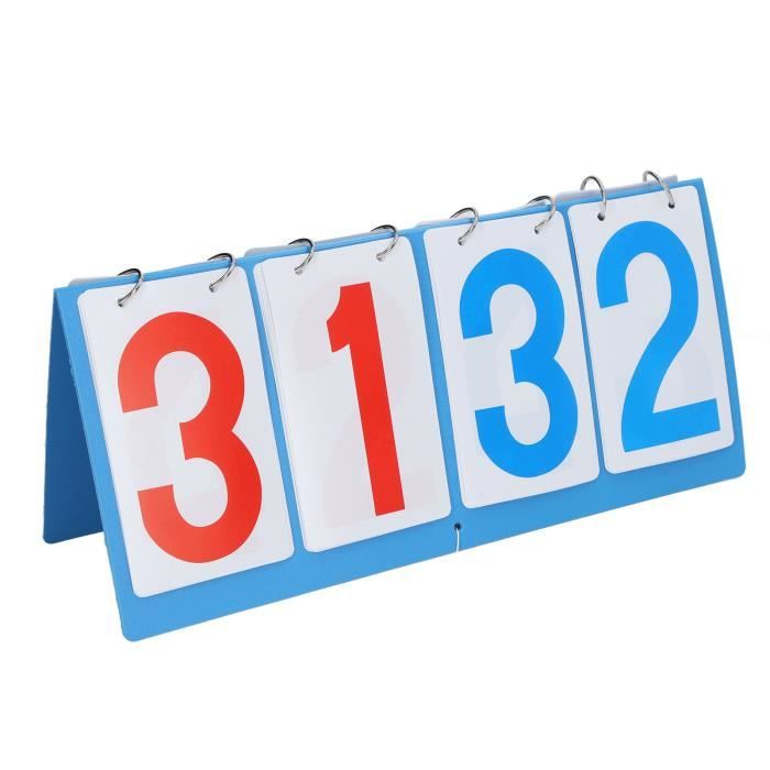 Tableau De Score Manuel JasCherry 4 Chiffres - Pour Volley, Badminton, Tennis, Football - Portable, Pliable, Taille 42x23 Cm