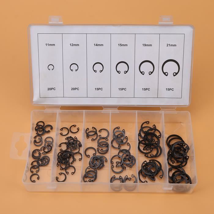 Lot De 120 Clips E (circlips) En Acier Inox - Diamètres 1.5 à 10mm, Avec Boîte De Rangement, Neuf