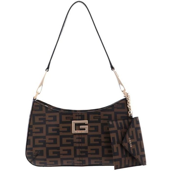 GUESS 40th Anniversary Shoulder Bag Brown Multi [133278] sac à main