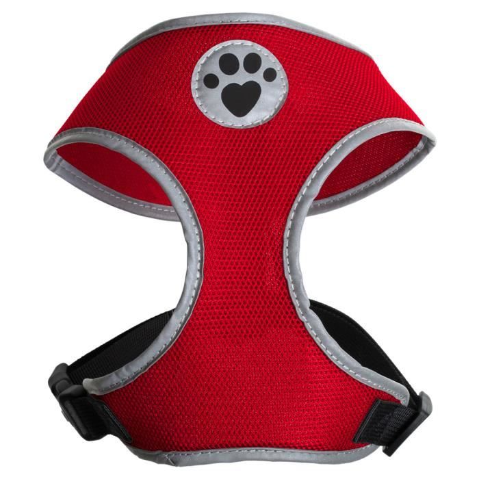 Comparer les prix de iGadgitz Home U7049 - Harnais Chien Résistant Sueur, Gilet pour Chien, Chiot, Harnais pour Chien Cramoisi - Petit