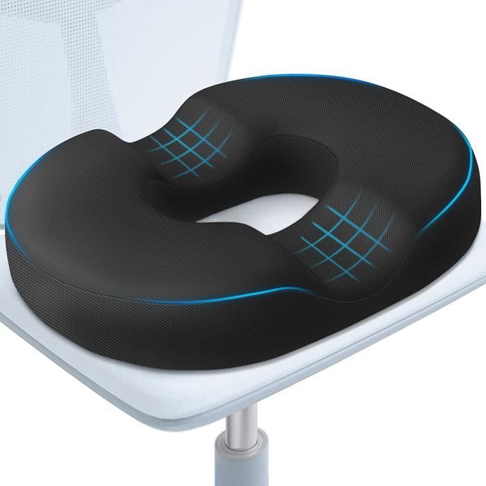 Coussin de Siège orthopédique dAssise en Mousse à Mémoire Coussin Siège pour Chaise Bureau Auto Voiture Fauteuil Roulant