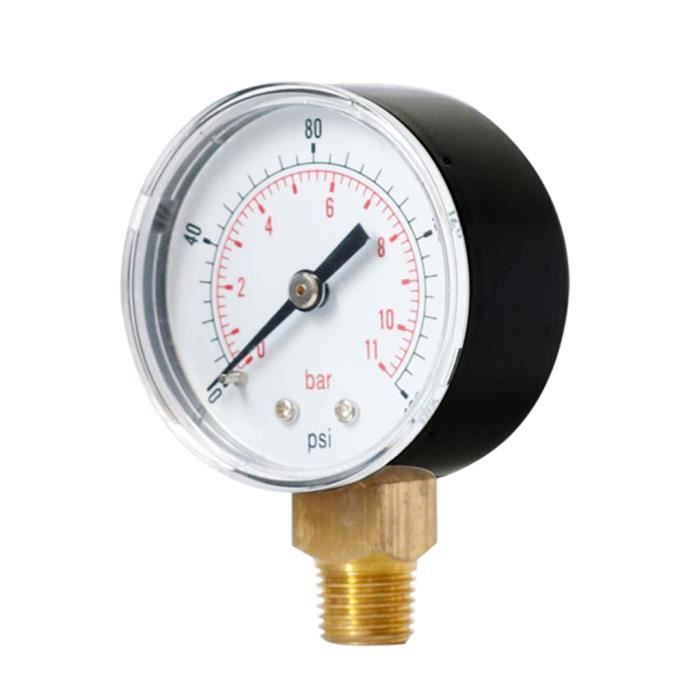 0-4bar 0-60psi NPT Mini-jauge de Pression en M/étal du Manom/ètre BSPT Manom/ètre Montage Inf/érieur pour Eau Air Huile
