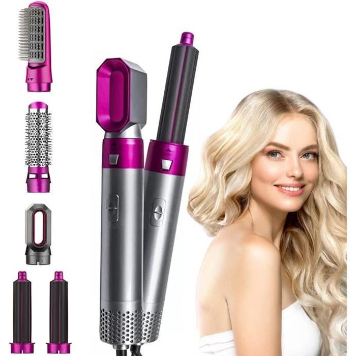 Sèche-cheveux Brosse à Air Chaud 5 En 1 - Media Wave 1000W - Parfait Pour Coiffer Et Lisser