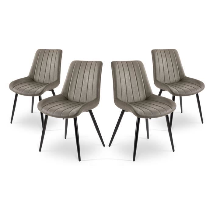 mc haus · ena olive x4 · pack 4 chaises olive pour la salle à manger, le salon,  le bureau ou la terrasse. style vintage.